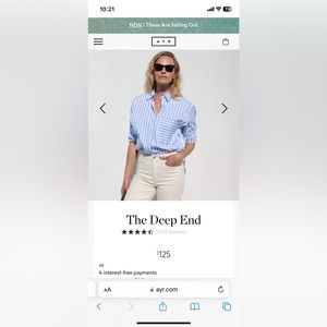 AYR The Deep End Silk Blouse